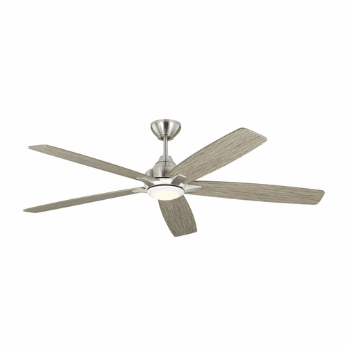 Monte Carlo Lowden 60" Smart Ceiling Fan W/LED - Brushed Steel - 5LWDSM60BSLGD