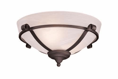 Monte Carlo Scroll Bowl w/White Faux Alabaster Glass Roman Bronze MC92RB-L