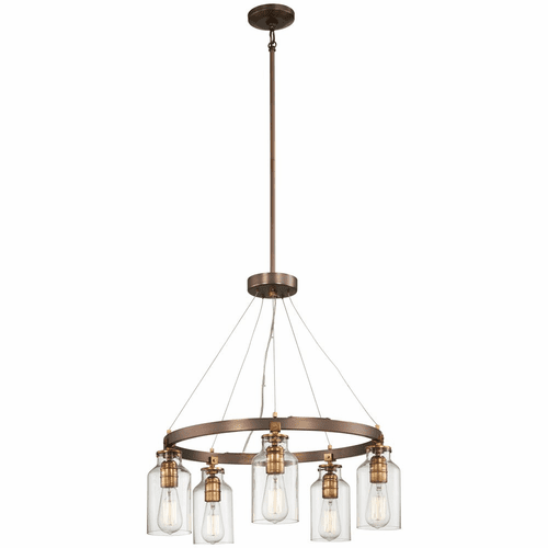 Morrow 5-LT Chandelier - Harvard Court Bronze W/Gold Hi - 4555-588