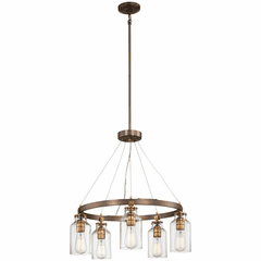 Morrow 5-LT Chandelier - Harvard Court Bronze W/Gold Hi - 4555-588