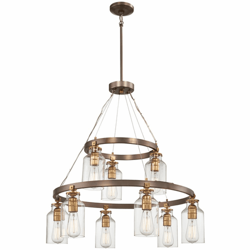 Morrow Chandelier - Harvard Court Bronze W/Gold Hi - 4559-588