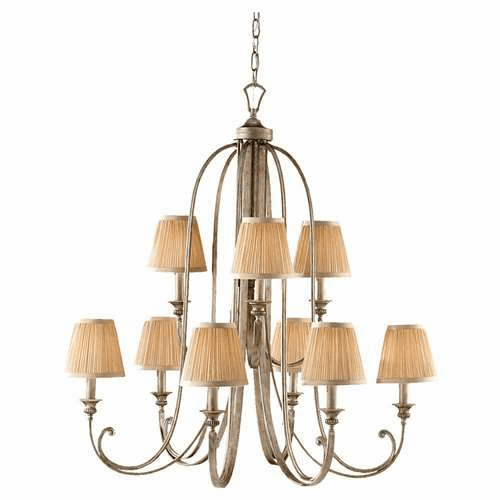 Murray Feiss Abbey 9-Light Multi-Tier Chandelier in Silver Sand Finish - F2644/6+3SVSD