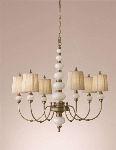 Murray Feiss Abigail 6-Light Single Tier Chandelier in Pearl Glass Finish - F2330/6