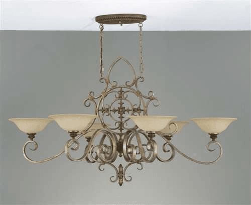 Murray Feiss Alderson Court 6-Light Single Tier Chandelier in Gilded Imperial Silver/Pecan Finish - F2176/6GIS/PCN