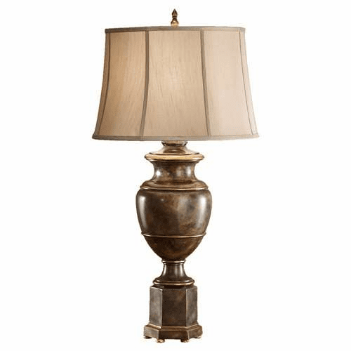 Murray Feiss Amaya 1 Bulb Antique Silver Leaf / Mottled Nero Lamp 10074ASL-MNO