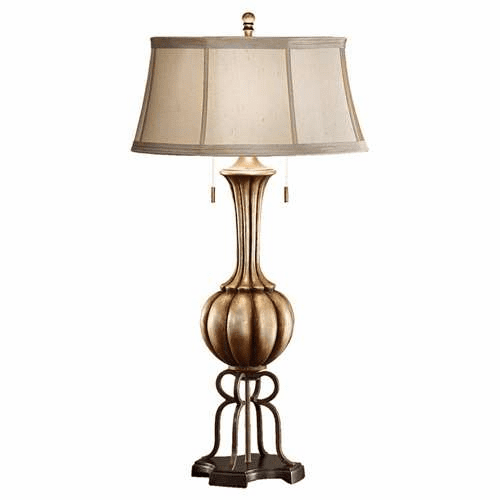 Murray Feiss Amaya 2 Bulb Antique Silver Leaf / British Bronze Lamp 10077ASL-BRB