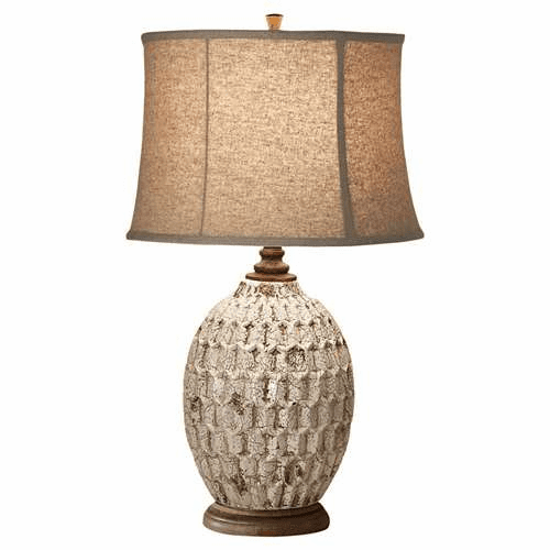 Murray Feiss Antica Ceramica 1 Bulb Antique White / Bronze Portable Lamp 10149AWT-BZ