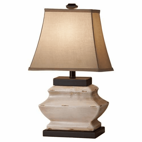 Murray Feiss Antica Ceramica 1 Bulb Ivory Crackle Portable Lamp 10159IC