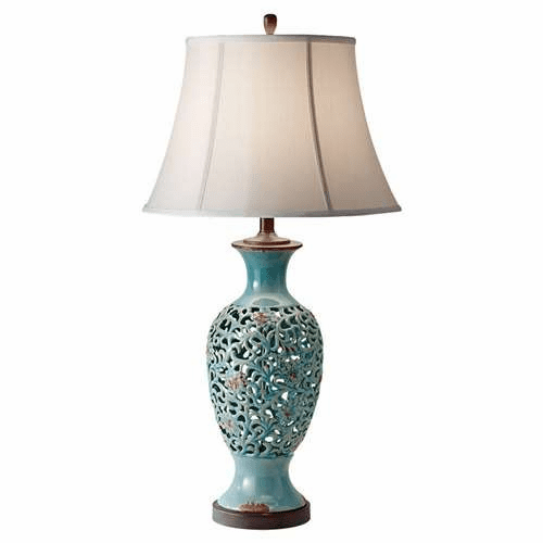 Murray Feiss Antica Ceramica 1 Bulb Persian Turqouise Portable Lamp 10156PER