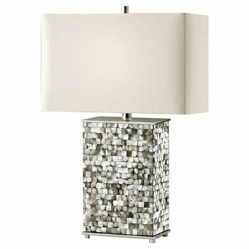 Murray Feiss Aria 1-Light Table Lamp in Polished Nickel / Black Pearl Shell Finish - 9988PN/BKPS