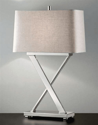 Murray Feiss Asher 1 Bulb Polished Nickel Lamp 10096PN