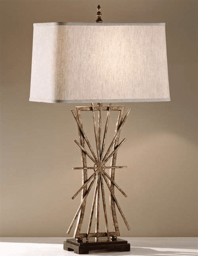 Murray Feiss Atticus 1 Bulb Poly Chrome Iron / Ebony Lamp 10120PCI-EBY