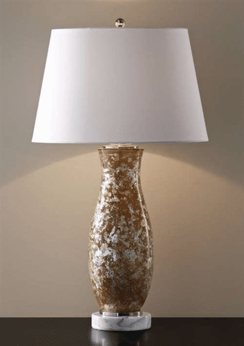 Murray Feiss Ava 1 Bulb Mackie Silver&Dark Nude / White Marble With Black Lamp 10107MD-WBV