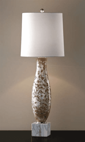 Murray Feiss Ava 1 Bulb Mackie Silver&Dark Nude / White Marble With Black Lamp 10108MD-WBV