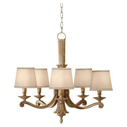 Murray Feiss Blaire 5-Light Single Tier Chandelier in Medium Aged Wood Finish - F2680/5MAW