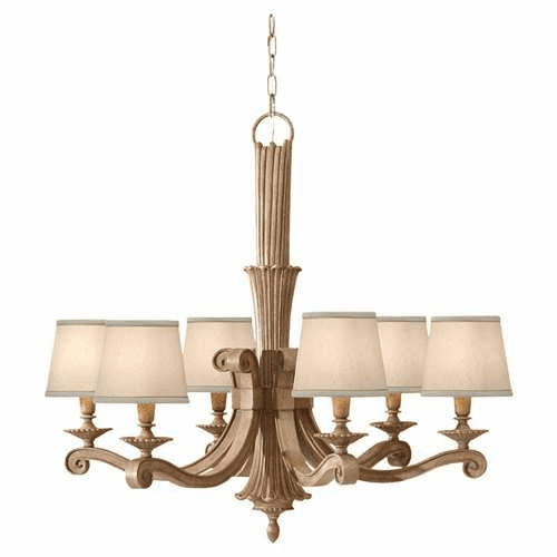 Murray Feiss Blaire 6-Light Single Tier Chandelier in Medium Aged Wood Finish - F2681/6MAW