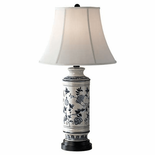 Murray Feiss Canyon Creek 1 Bulb Blue / White Portable Lamp 10158BL-WT