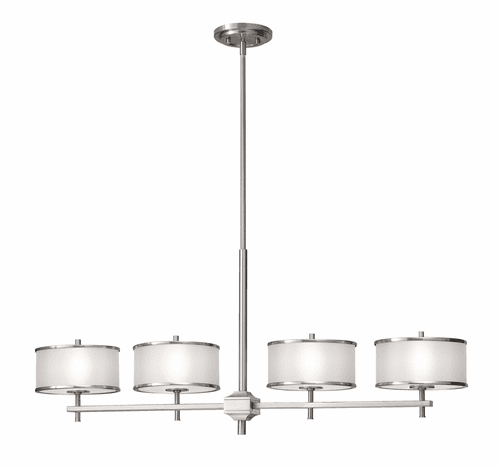 Murray Feiss Casual Luxury 4-Light Single Tier Chandelier in Brushed Steel Finish - F2344/4BS