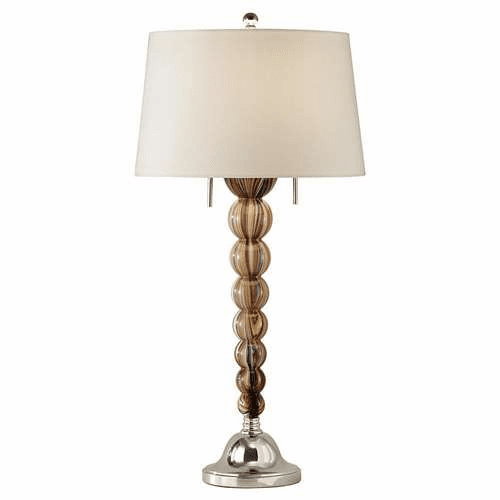 Murray Feiss Cayley 2 Bulb Polished Nickel / Mutli Colored Cased Glass Lamp 10014PN-MCCG