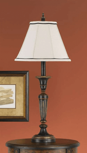 Murray Feiss Chandler Library 1 Bulb Rubbed Wood Lamp 9476RW