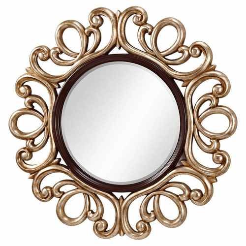 Murray Feiss Courtney Mirror in Mahogany /Antique Silver Finish - MR1132MHG/ASL
