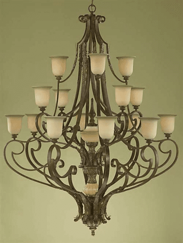 Murray Feiss Coventry Castle 17 Bulb Aged Tortoise Shell Chandelier F2008-8-4-4ATS