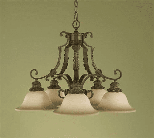 Murray Feiss Coventry Castle 5-Light Chandelier in Aged Tortoise Shell Finish - F2003/5ATS