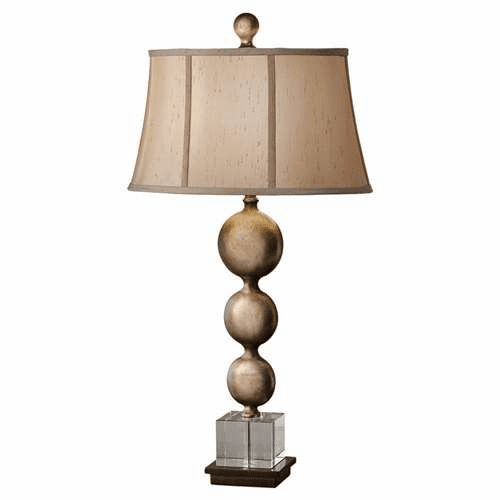 Murray Feiss Davidson 1 Bulb Antique Copper / Silver Leaf Patina Portable Lamp 10141ABZ-SLP