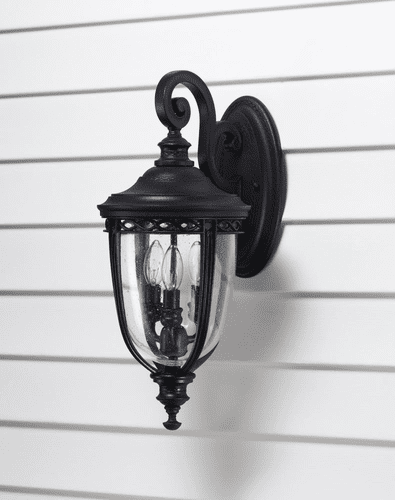 Murray Feiss English Bridle 3-Light Wall Lantern in Black Finish - OL3001BK