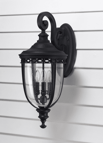 Murray Feiss English Bridle 3-Light Wall Lantern in Black Finish - OL3003BK