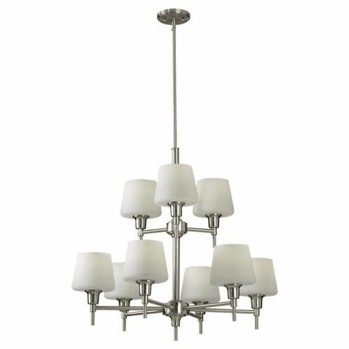 Murray Feiss Exposition 9-Light Multi-Tier Chandelier in Brushed Steel Finish - FES1304/9BS