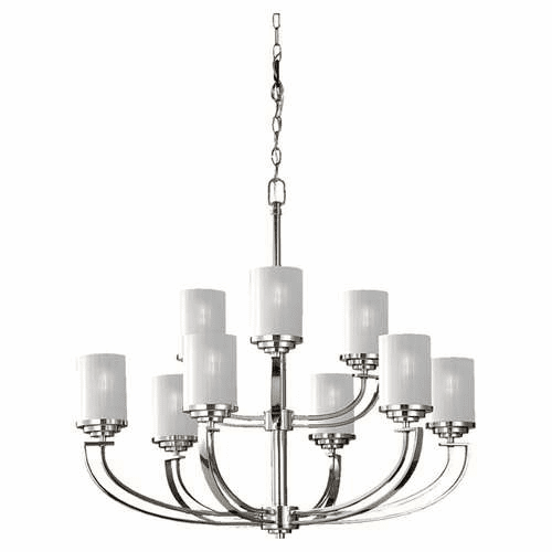 Murray Feiss Finley 9-Light Multi-Tier Chandelier in Polished Nickel Finish - F2633/6+3PN
