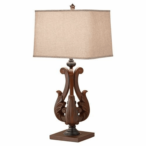 Murray Feiss Fleuron 1 Bulb Dark Aged Wood Portable Lamp 10145DAW