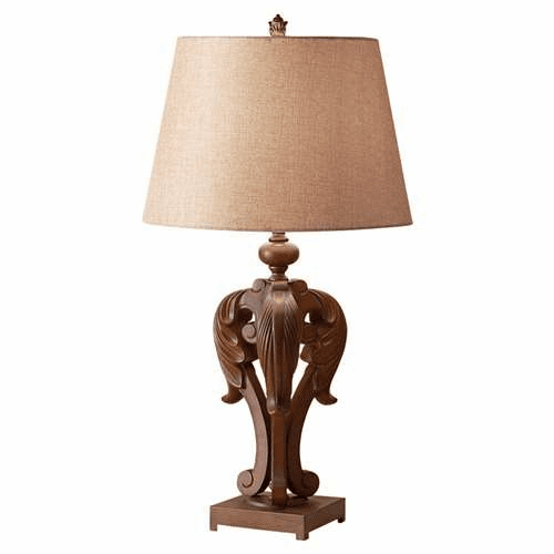 Murray Feiss Fleuron 1 Bulb Dark Aged Wood Portable Lamp 10146DAW