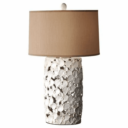 Murray Feiss Garden Relic 1 Bulb White / Taupe Portable Lamp 10161WT-TP