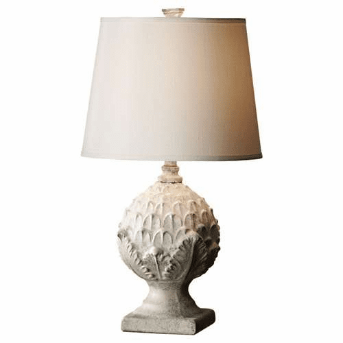 Murray Feiss Garden Relic 1 Bulb White Wash / Grey Portable Lamp 10166WWH-GY