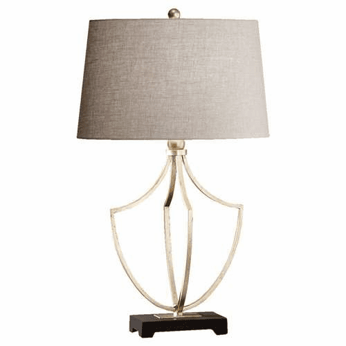 Murray Feiss Grandeur 1 Bulb Ebonized Silver Leaf / Black Lamp 10066ESL-BK