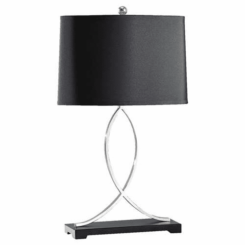 Murray Feiss Jackson 1 Bulb Polished Nickel / Black Lamp 10061PN-BK