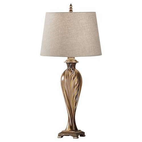 Murray Feiss Keira 1 Bulb Antique Sliver Leaf / Mutli Colored Cased Glass Lamp 10005ASLF-MCCG