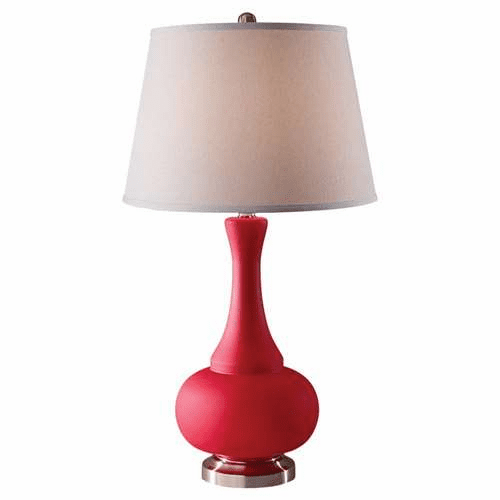 Murray Feiss Kennedy 1 Bulb Red / Brushed Steel Table Lamp 10183RD-BS