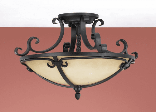 Murray Feiss King's Table 2-Light Indoor Semi-Flush Mount in Black Finish - SF229BK