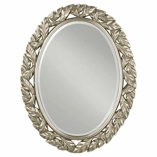 Murray Feiss Leaves Oval Antique Silver Leaf Mirror MR1143ASLF