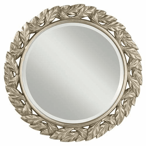 Murray Feiss Leaves Round Antique Silver Leaf Mirror MR1144ASLF