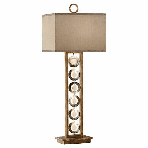 Murray Feiss Lyric 1 Bulb Painted Bronze / Natural Shell Medallions Lamp 10090PBZ-NSM