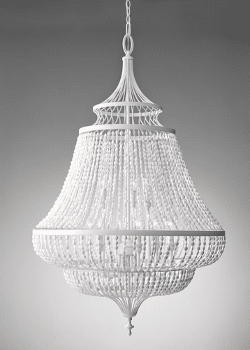 Murray Feiss Maarid 9-Light Multi Tier Chandelier in White Semi Gloss Finish - F2809/9WSG