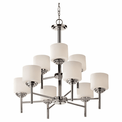 Murray Feiss Malibu 9-Light Multi Tier Chandelier in Polished Nickel Finish - F2767/6+3PN