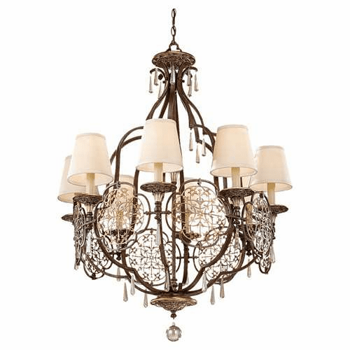 Murray Feiss Marcella 8-Light Single Tier Chandelier in British Bronze / Oxidized Bronze Finish - F2601/8BRB/OBZ