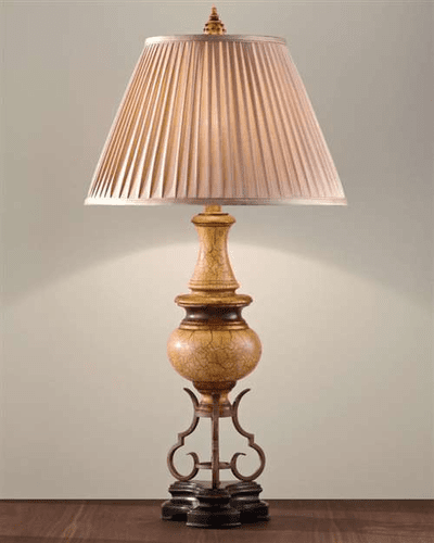 Murray Feiss Marisol 1 Bulb Ivory Crackle / Dark Walnut Base Lamp 10134IC-DWB
