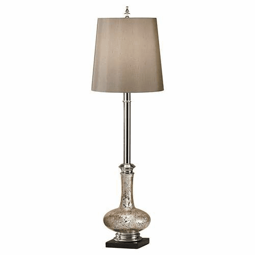 Murray Feiss Mason 1 Bulb Polished Nickel / French Silvered Glass Lamp 10024PN-FSG
