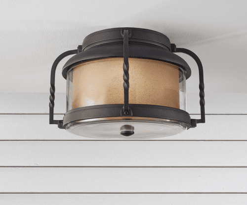 Murray Feiss Menlo Park 1-Light Outdoor Flushmount in Textured Black Finish - OL9213TXB